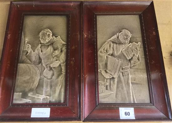 2 framed plaques - masks